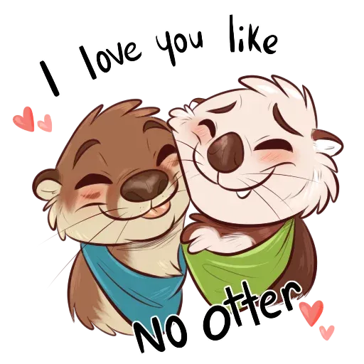 Otters: sake and tako- Sticker