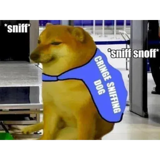Sniffing dog cringe Man Dresses